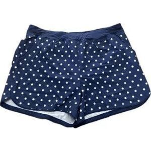 Lands End Swim/Board Shorts Navy White Polka Dot NEW 4
